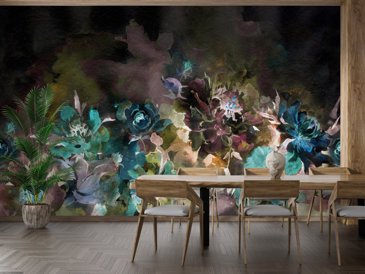 Soft pastel peony wallpaper with watercolor artistry for dining room backdrop.
