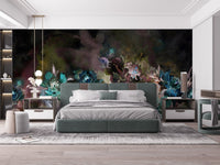 Beautiful peony wallpaper for bedroom with delicate watercolor blooms.
