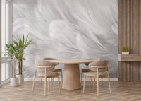 Delicate White Feather Texture Wallpaper Mural
