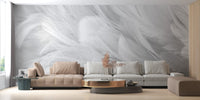 White Feather Detail Texture Wallpaper Mural