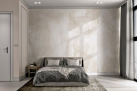 Large scale Beige Abstract Geometric Shapes mural with organic polygons.