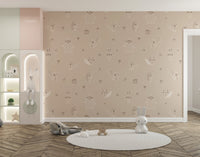 Beige Forest Friends Wallpaper for Walls - Wallanza