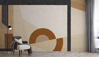 Beige Geometric Wall Mural - Wallanza