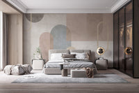 Beige Geometric wall mural - Wallanza