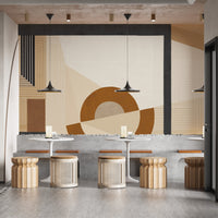 Beige Geometric Wall Mural - Wallanza