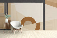 Beige Geometric Wall Mural - Wallanza