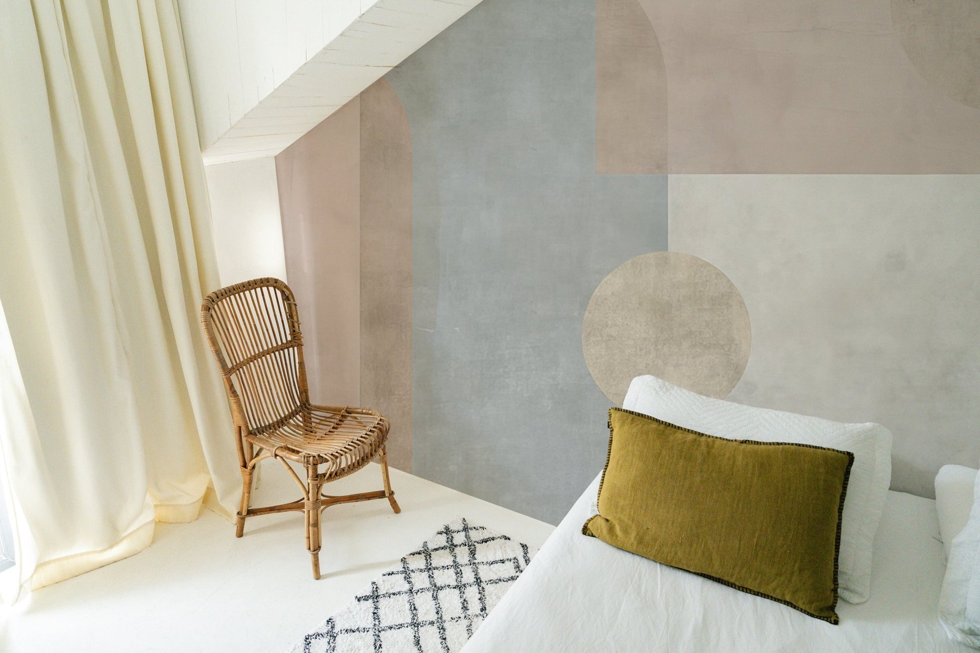 Beige Geometric wall mural - Wallanza