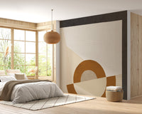 Beige Geometric Wall Mural - Wallanza