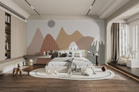 Beige Mountain Nursery Wallpaper - Wallanza