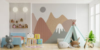 Beige Mountain Nursery Wallpaper - Wallanza