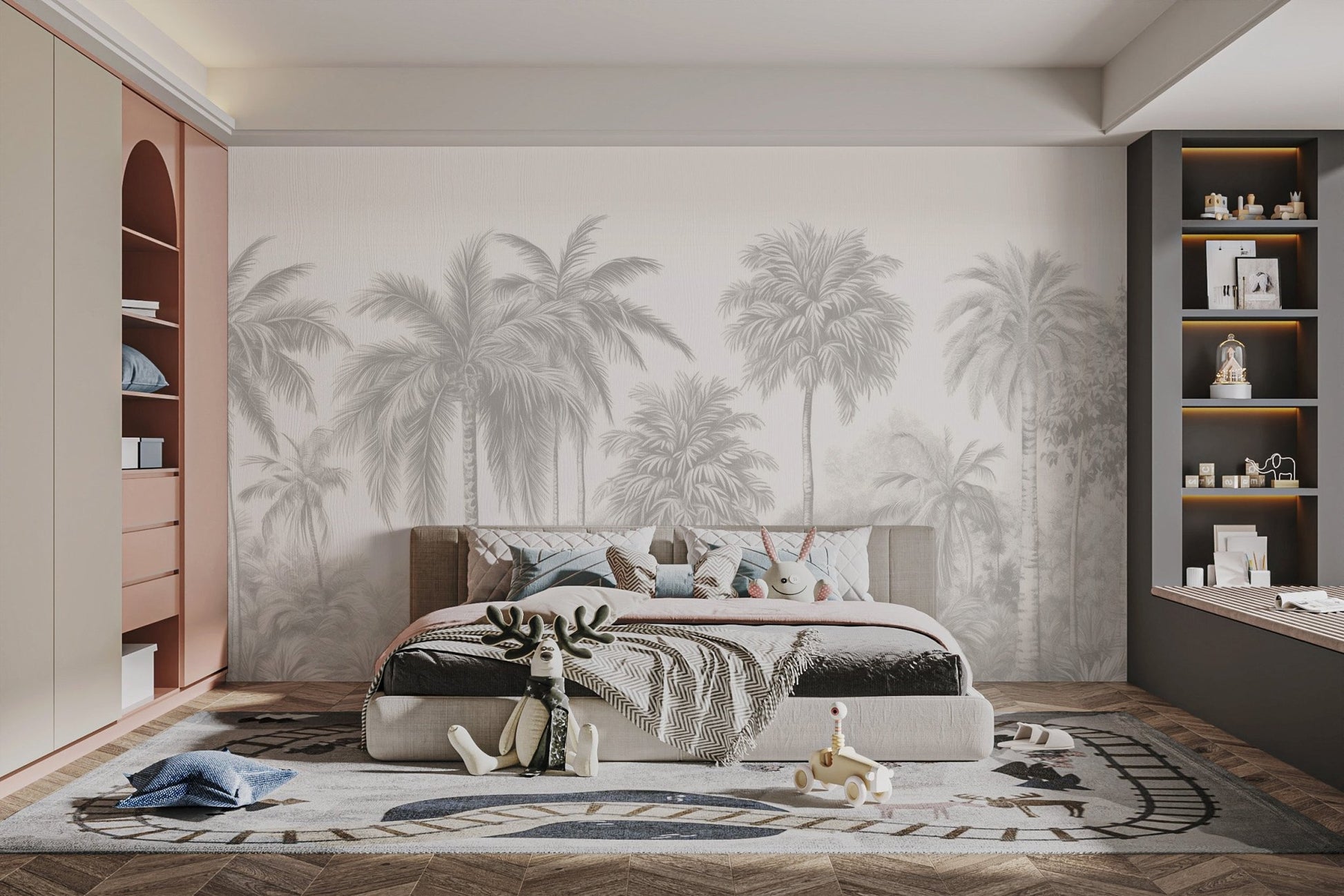 Beige Palm Trees Wall Mural - Wallanza