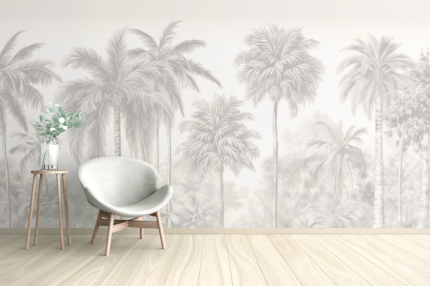 Beige Palm Trees Wall Mural - Wallanza