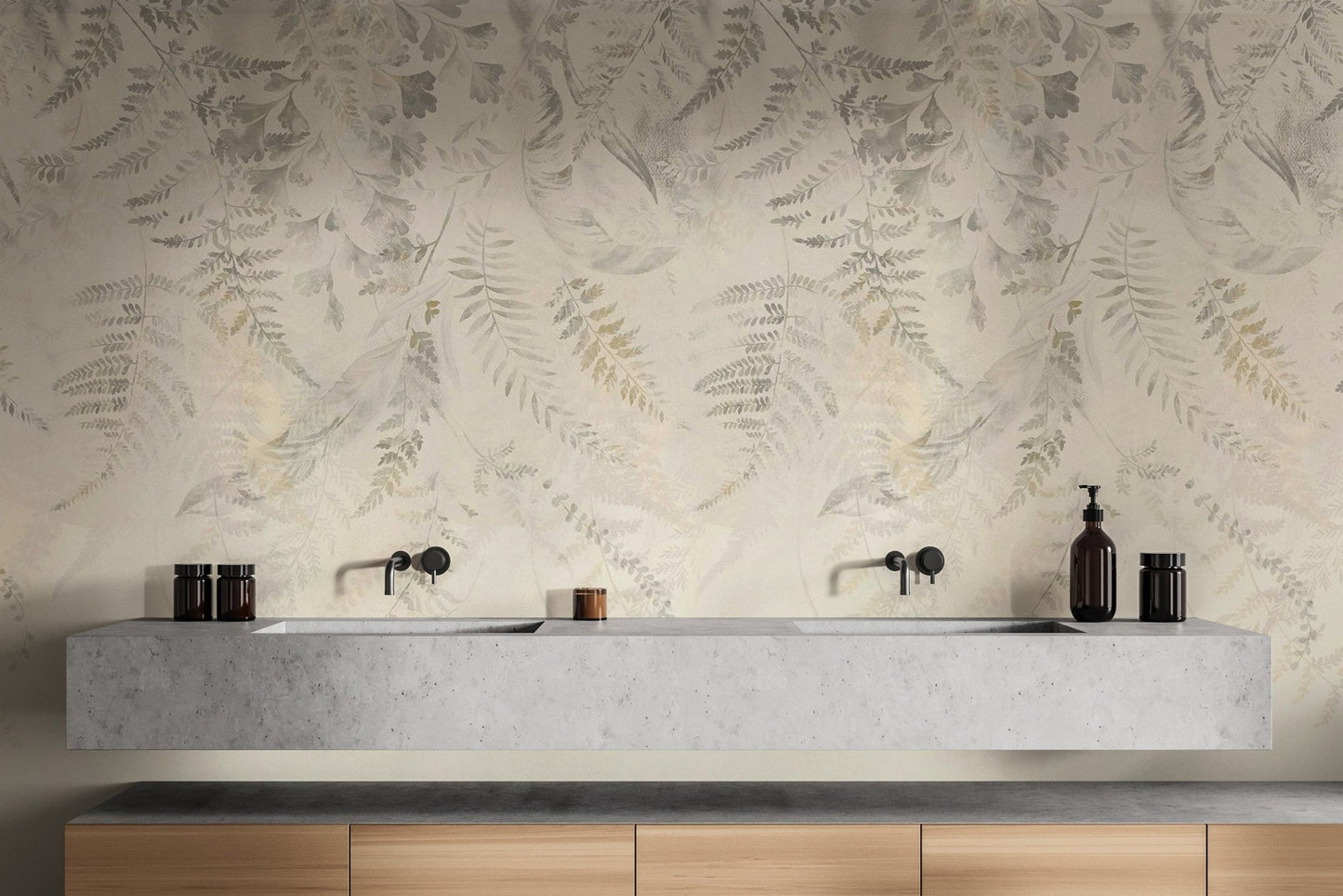 Beige Tropical Leaf Wallpaper - Wallanza