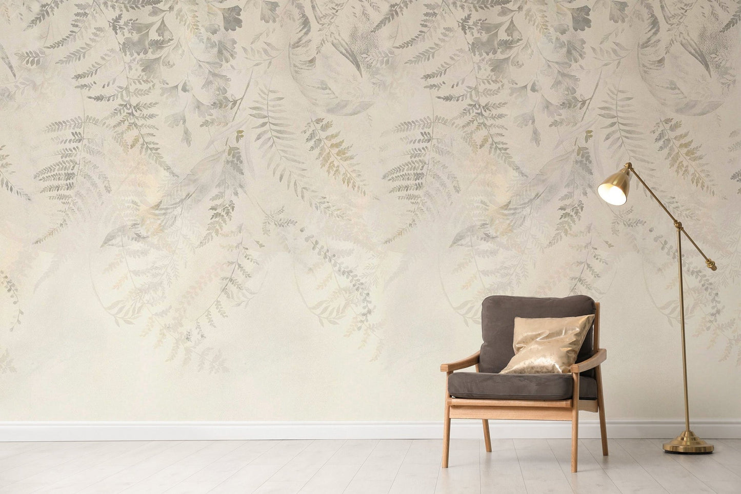 Beige Tropical Leaf Wallpaper - Wallanza