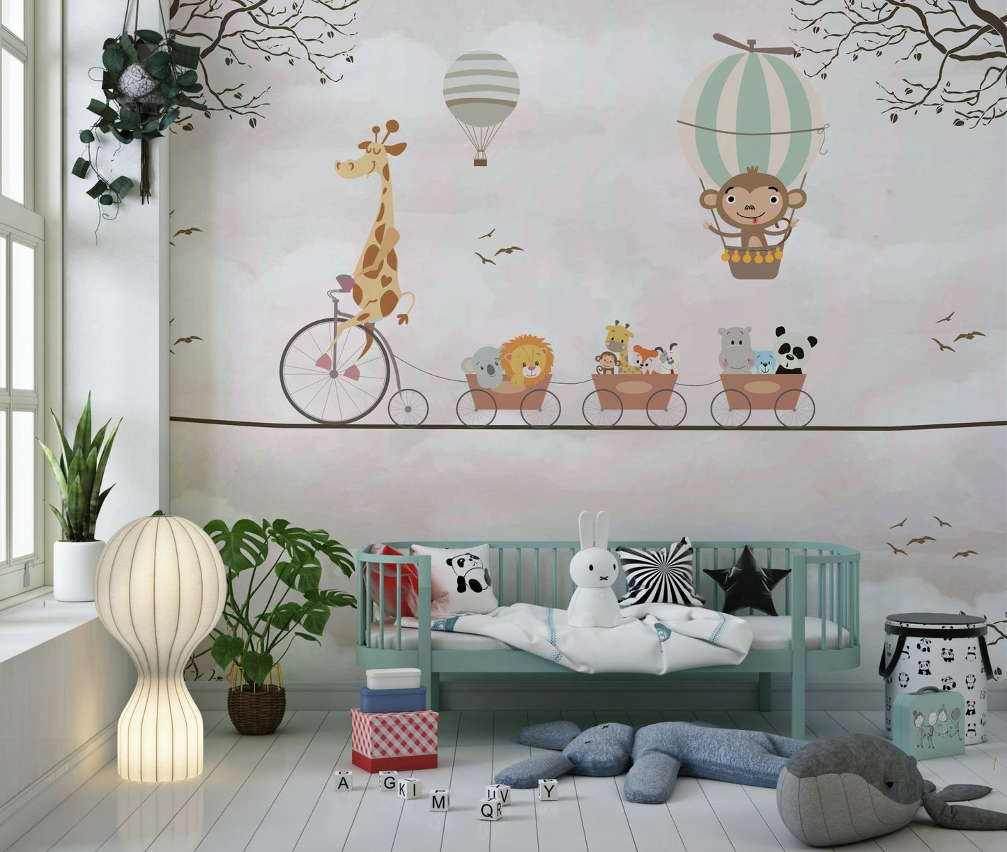 Biking on Sky Wall Mural - Wallanza