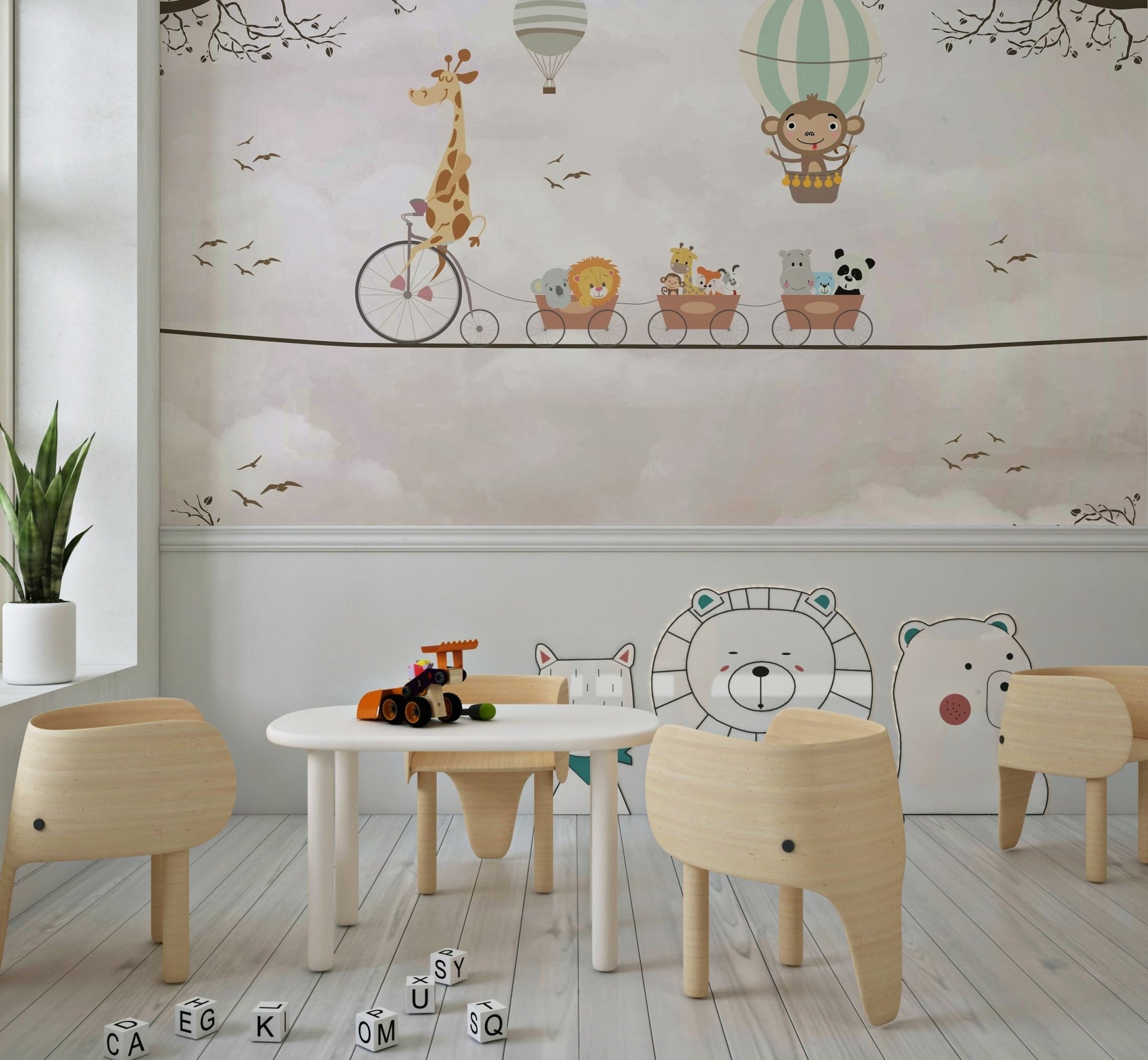 Biking on Sky Wall Mural - Wallanza