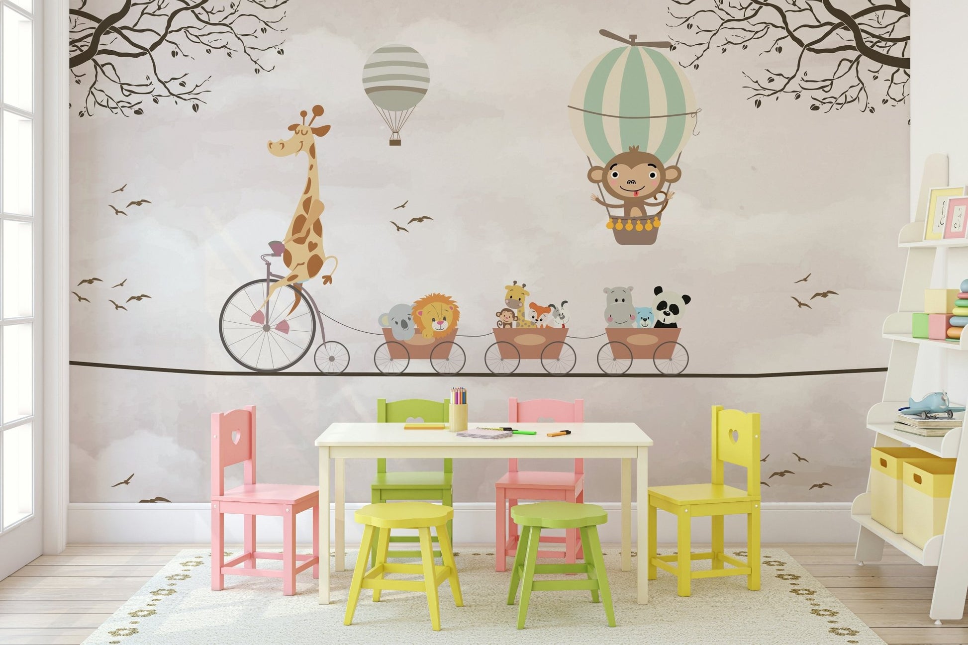 Biking on Sky Wall Mural - Wallanza