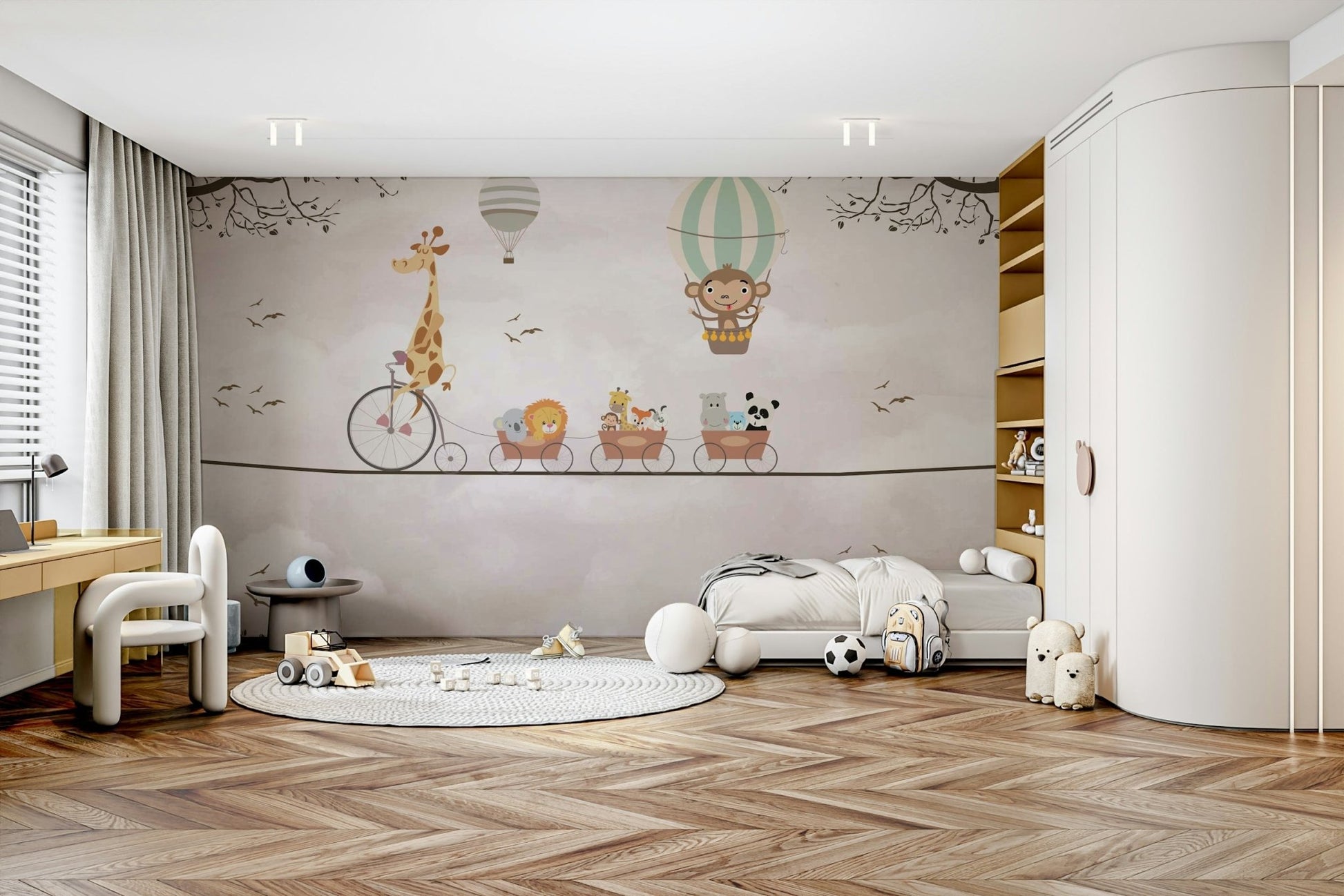 Biking on Sky Wall Mural - Wallanza