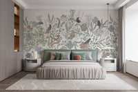 Birds and Leaves Wall Mural - Wallanza