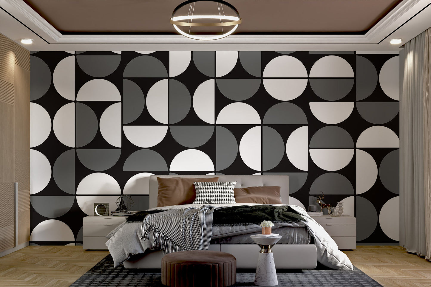 Black and White Geometric Wallpaper - Wallanza