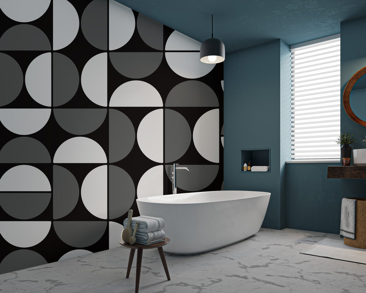 Black and White Geometric Wallpaper - Wallanza