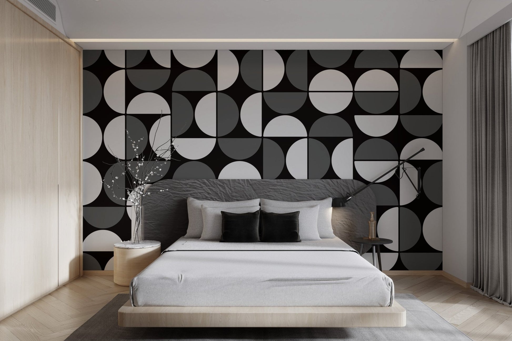 Black and White Geometric Wallpaper - Wallanza