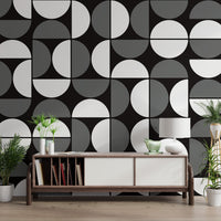 Black and White Geometric Wallpaper - Wallanza
