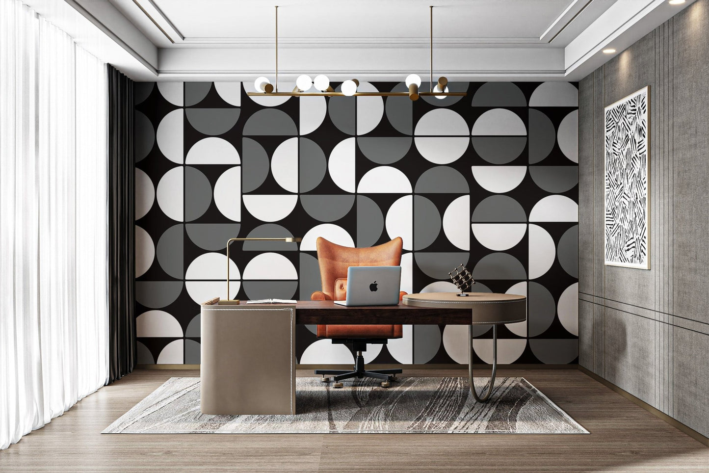Black and White Geometric Wallpaper - Wallanza