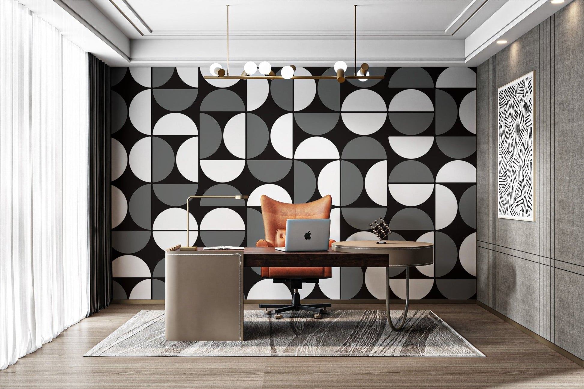 Black and White Geometric Wallpaper - Wallanza