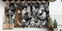 Cute scary ghost wall mural for seasonal wall decor.