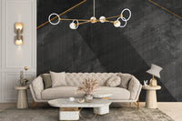 Elegant black marble wall mural design
