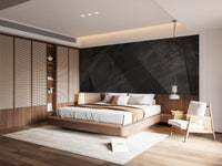 Unique black marble mural wall pattern
