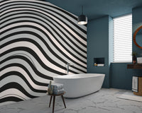 Black & White Wavy Illusion Wallpaper - Wallanza