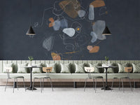 Blue Abstract Art Wallpaper Mural - Wallanza