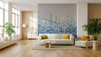Blue and Grey Abstract with Gold Accents Wall Mural - Wallanza