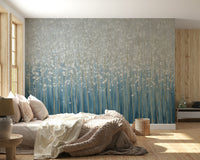 Blue and Silver Wall Mural for Textured Accent Wall