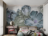 Timeless floral pattern wall mural for home.