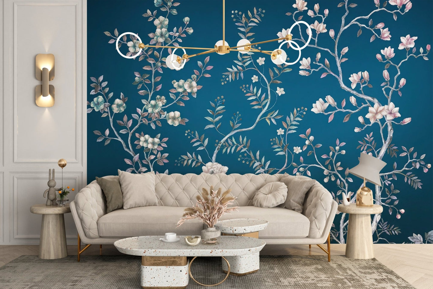 Blue Chinoiserie Wall Mural - Wallanza