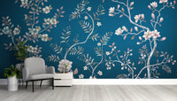 Blue Chinoiserie Wall Mural - Wallanza
