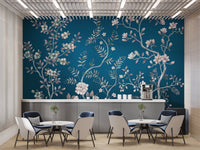 Blue Chinoiserie Wall Mural - Wallanza