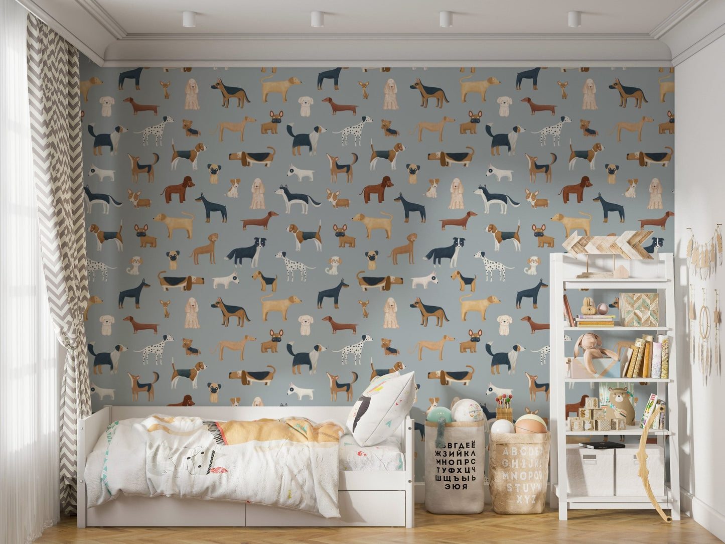 Blue Dogs Breed Pattern Wallpaper - Wallanza