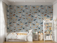 Blue Dogs Breed Pattern Wallpaper - Wallanza