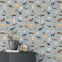Blue Dogs Breed Pattern Wallpaper - Wallanza