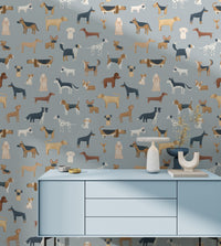 Blue Dogs Breed Pattern Wallpaper - Wallanza