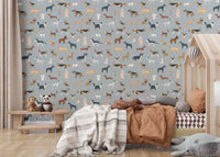 Blue Dogs Breed Pattern Wallpaper - Wallanza