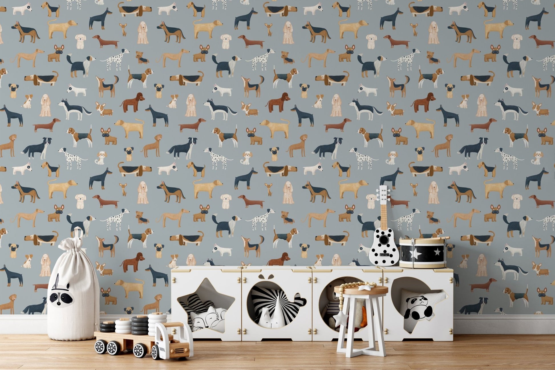 Blue Dogs Breed Pattern Wallpaper - Wallanza