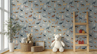 Blue Dogs Breed Pattern Wallpaper - Wallanza