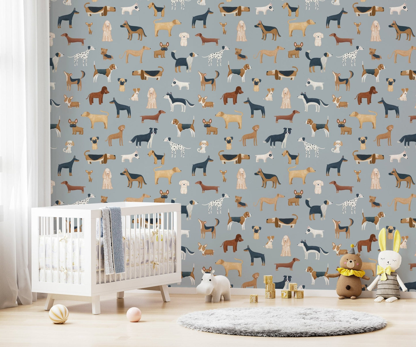 Blue Dogs Breed Pattern Wallpaper - Wallanza