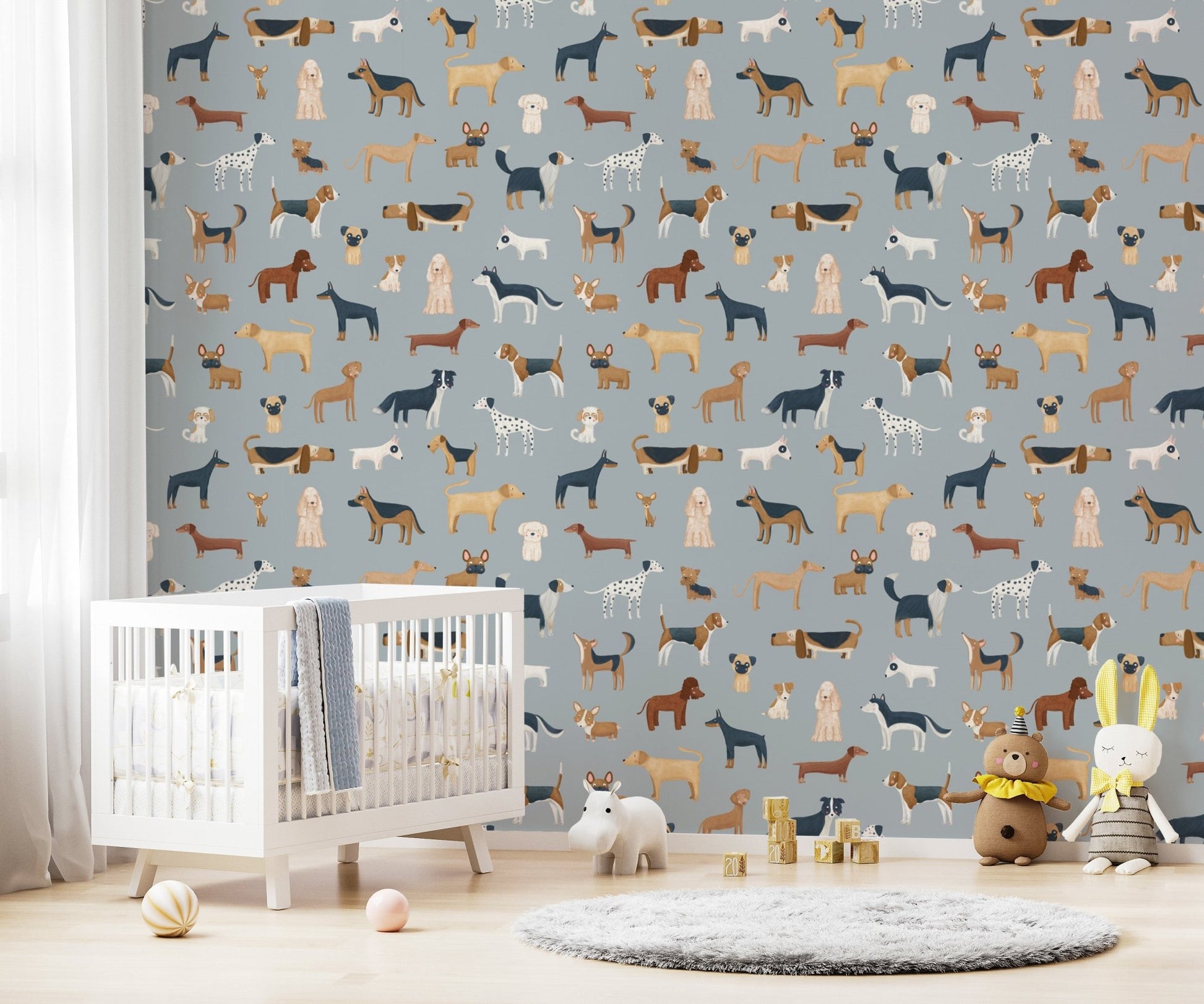 Blue Dogs Breed Pattern Wallpaper - Wallanza