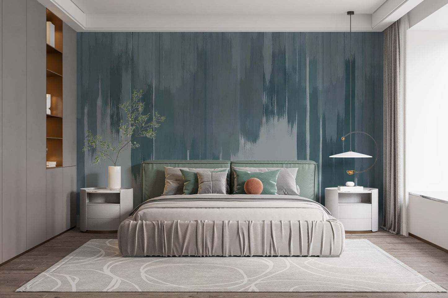 Blue Fade Abstract Wall Mural - Wallanza